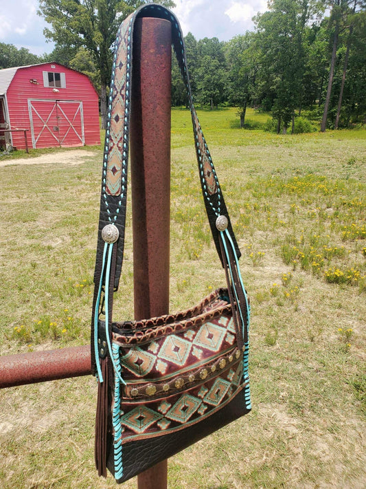 embossed cowhide purse
